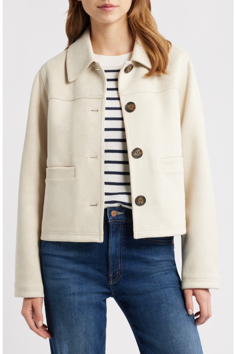 Faux Suede Jacket, Main, color, BONDED FAUX SUEDE