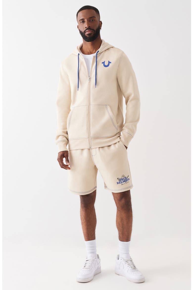 Contrast Stitching Zip Hoodie, Alternate, color, FOG