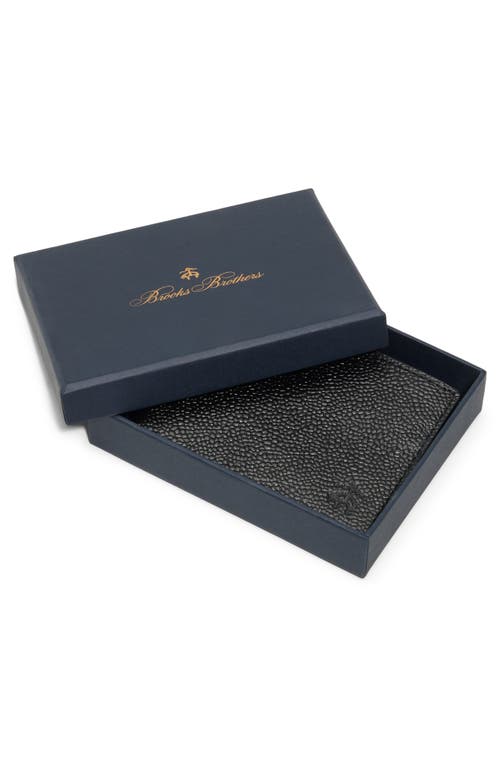 Brooks Brothers Leather Bifold Wallet In Black