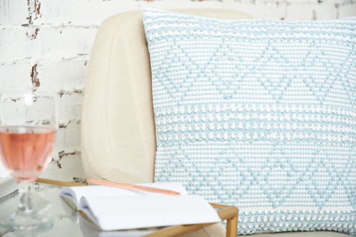 Carol & Frank Trinity Throw Pillow In Blue