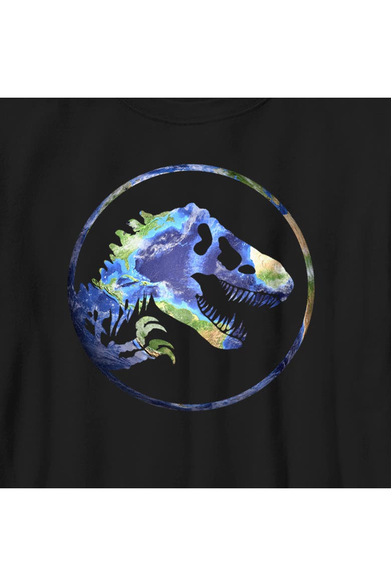 Boy's Jurassic World Earth Day T. Rex Logo  Graphic T-Shirt, Alternate, color, Black