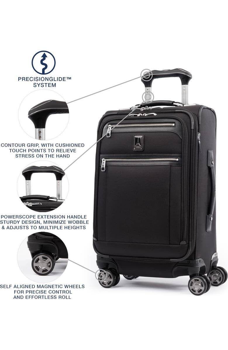 TRAVELPRO Platinum Elite Softside Expandable Carry-On 21-Inch Luggage, Alternate, color, Shadow Black