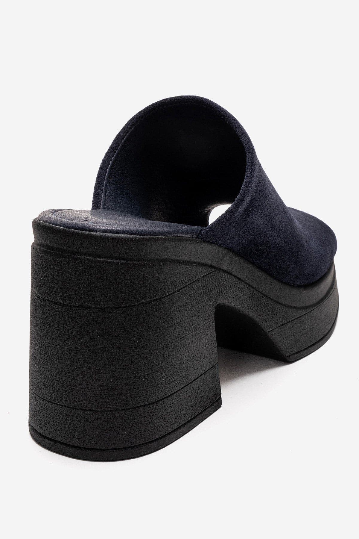 Nola Leather Platform Mules, Alternate, color, Navy Suede