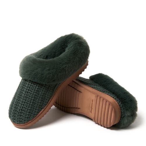 Dearfoams Women's Hannah Festive Knit Clog Slippers In Forest