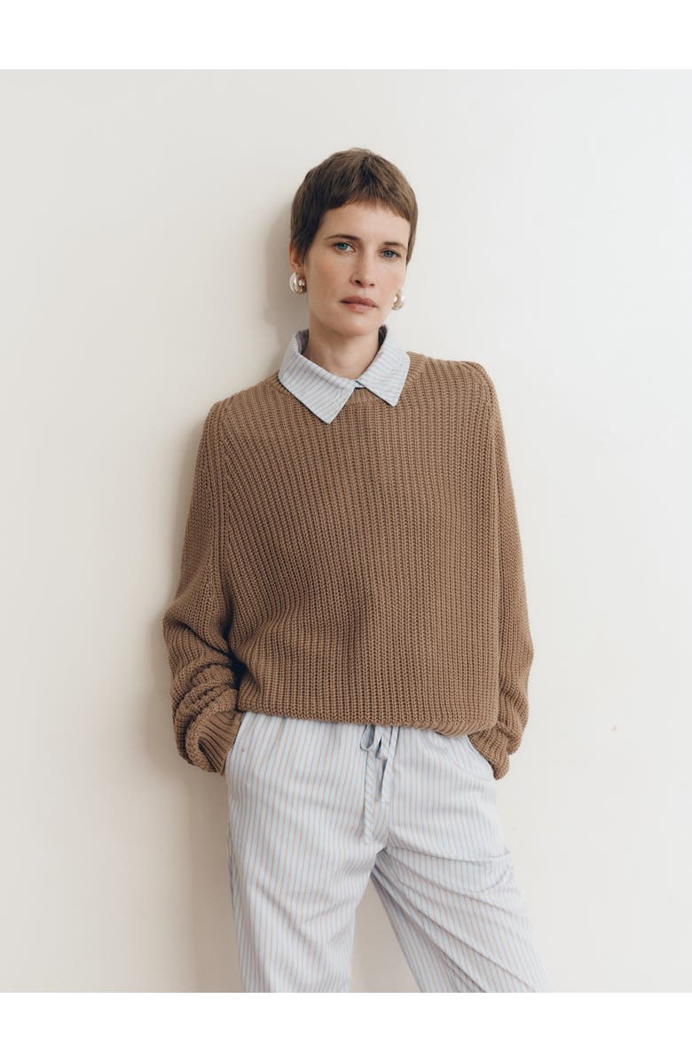 VIR VITA Pia Cotton Sweater, Alternate, color, Bark