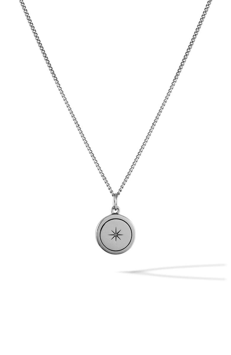 Vincero North Star Pendant Necklace, Main, color, Silver