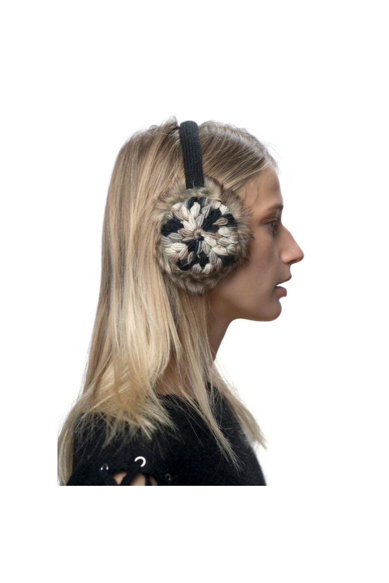 Kaleidoscope Earmuffs, Alternate, color, White Multi