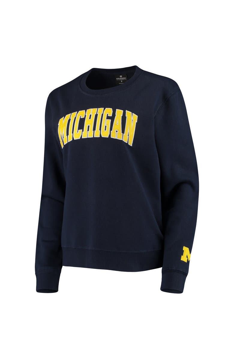COLOSSEUM Women's Colosseum Navy Michigan Wolverines Campanile Pullover Sweatshirt, Alternate, color, Navy