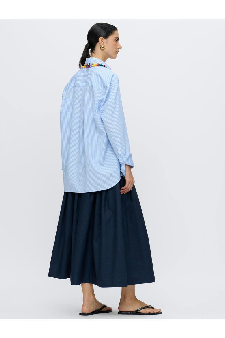 LYN Tassel collar shirt MC, Alternate, color, Blue