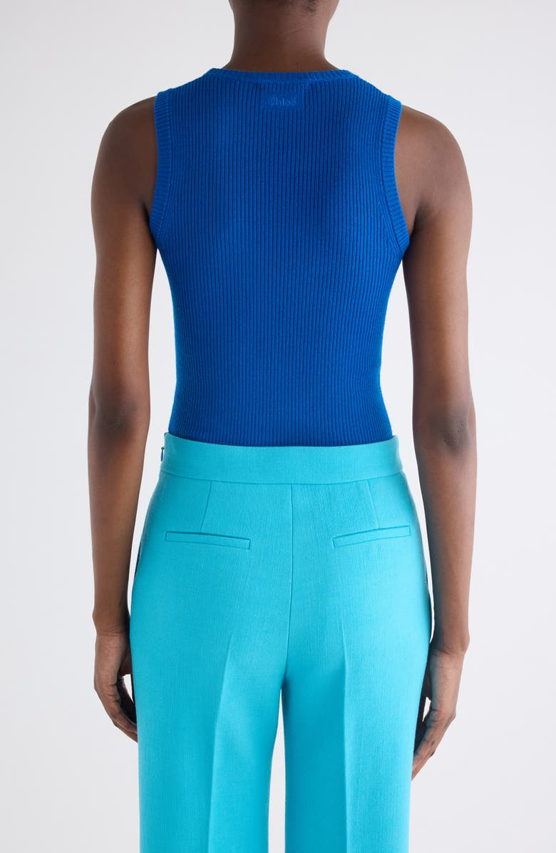 Chloé Wool Rib Sleeveless Sweater, Alternate, color, Absolute Blue