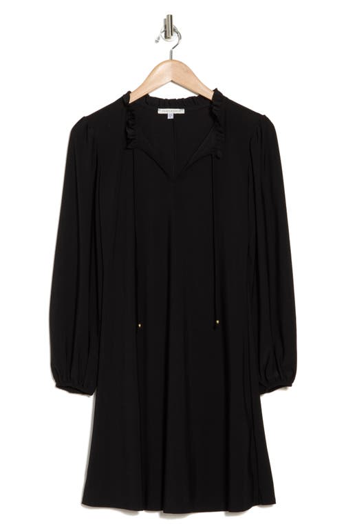 Tash And Sophie Balloon Sleeve Neck Tie Dress In Multi