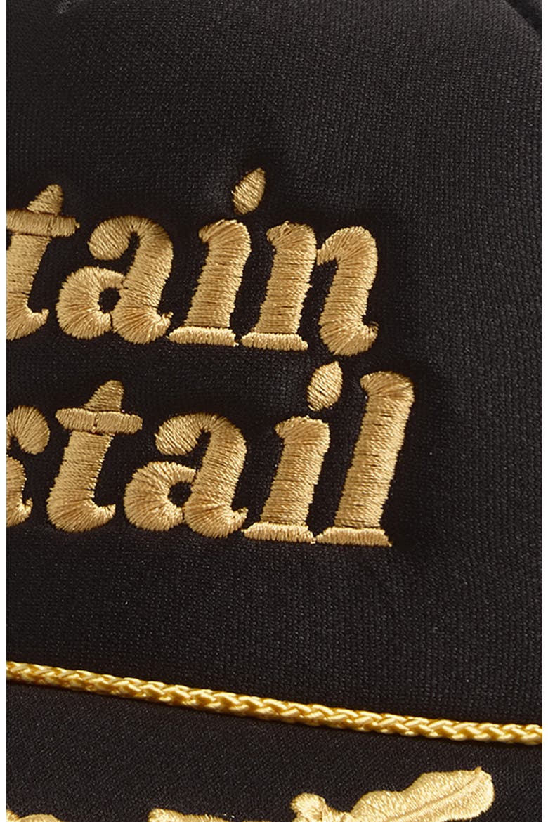 Captain Cocktail Snapback Trucker Hat, Alternate, color, CAPTAIN BLK/ GLD