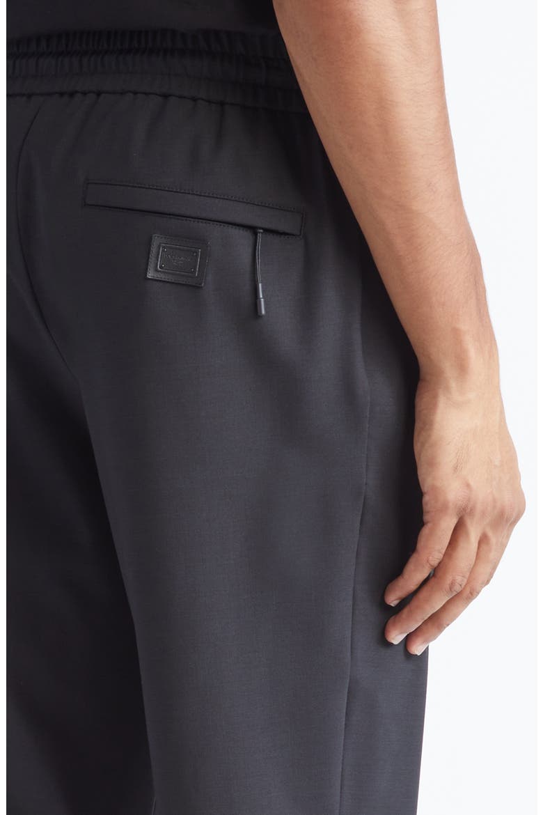 Drawstring Waist Wool Blend Canvas Pants, Alternate, color, N0000 NERO