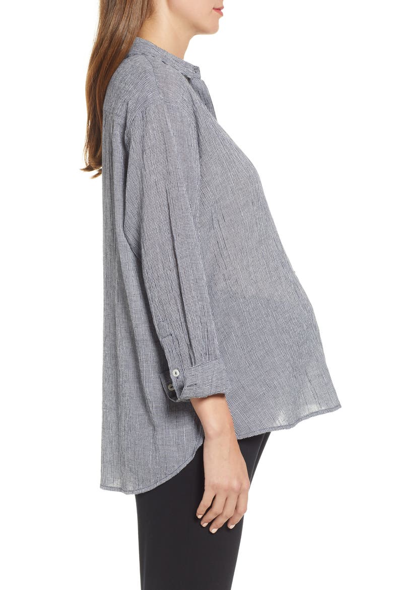 Boyfriend Shirt, Alternate, color, NAVY GINGHAM