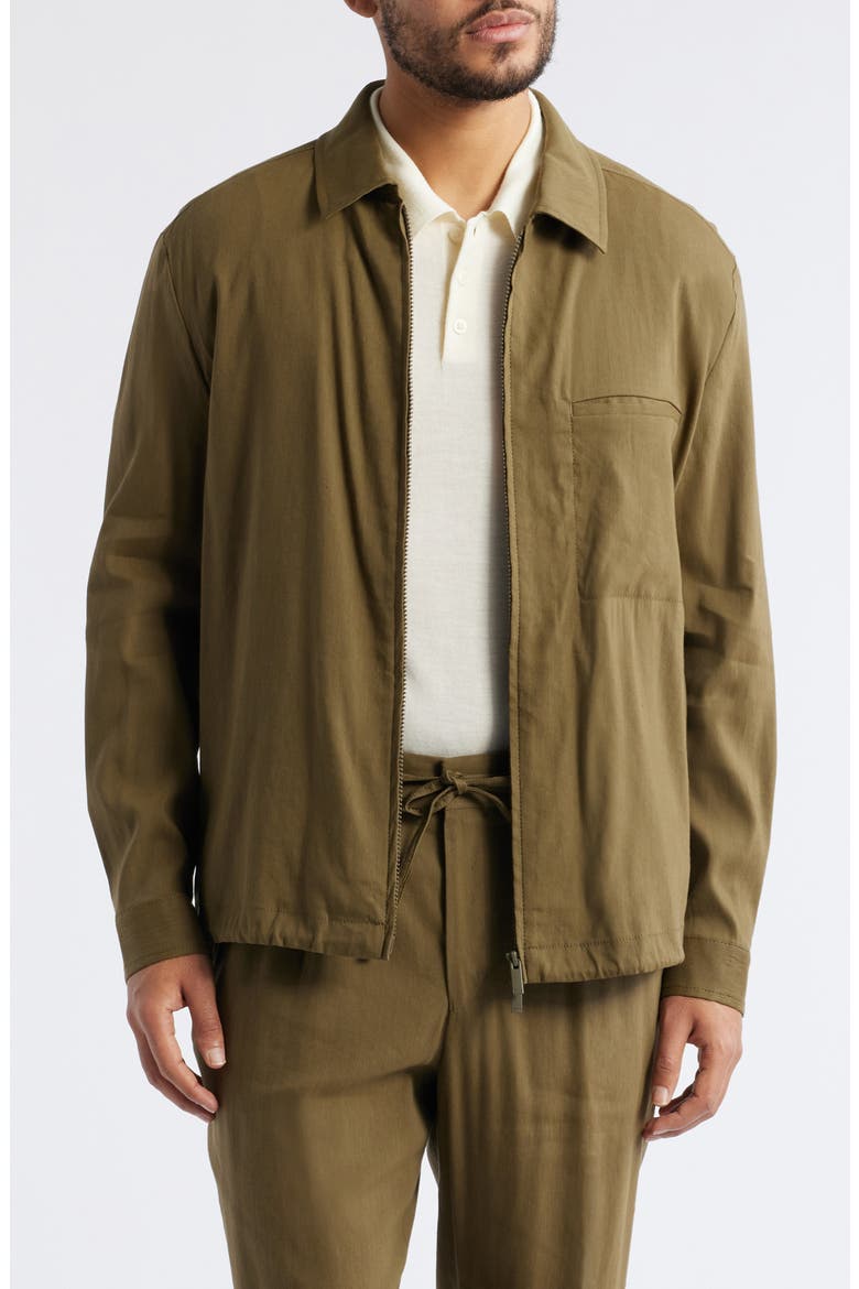 Carper Linen Blend Jacket, Main, color, DARK GREEN