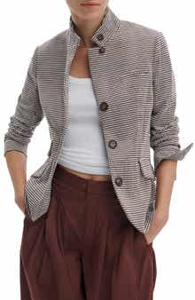 Slade Grid Print Cotton Blend Blazer