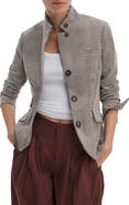 rag & bone Slade Grid Print Cotton Blend Blazer