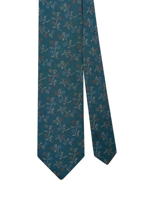 Robert Talbot Robert Floral Vine Best Of Class Necktie In Teal