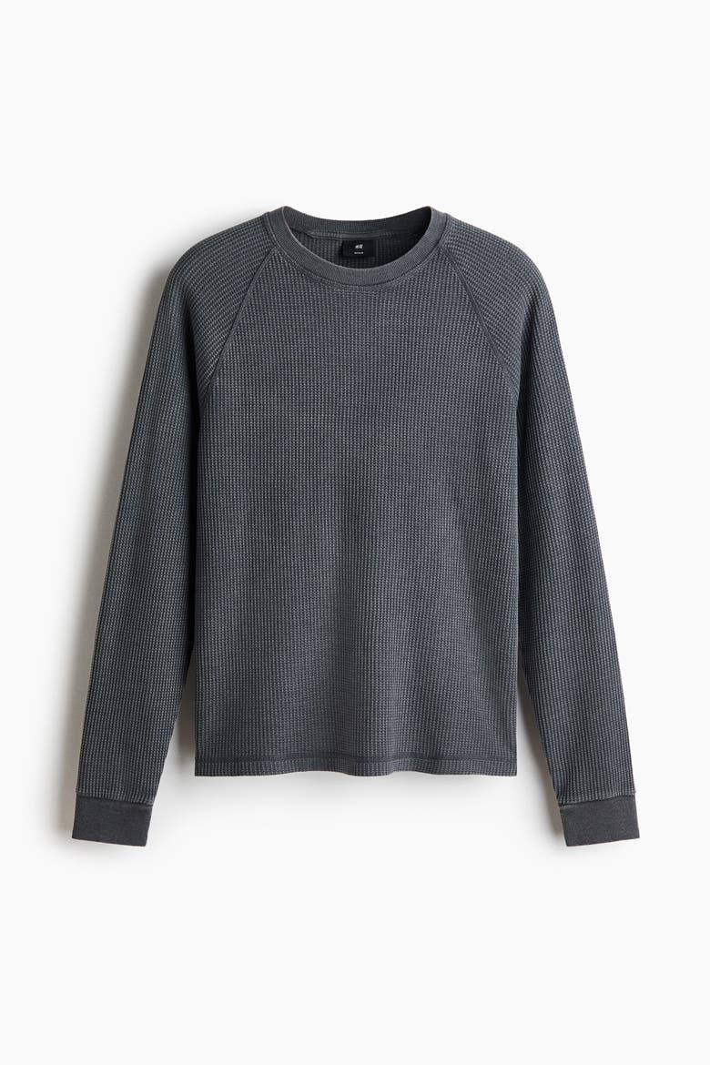 Regular-Fit Waffled Shirt, Alternate, color, Dark gray