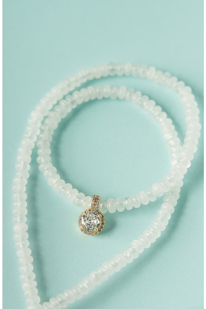 Simply Beaded Necklace, Alternate, color, WHITE