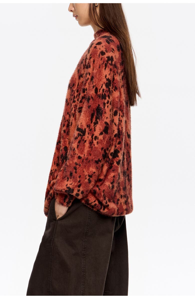 Bimba y Lola Lynx Fur High Neck Sweater, Alternate, color, Lynx Brown