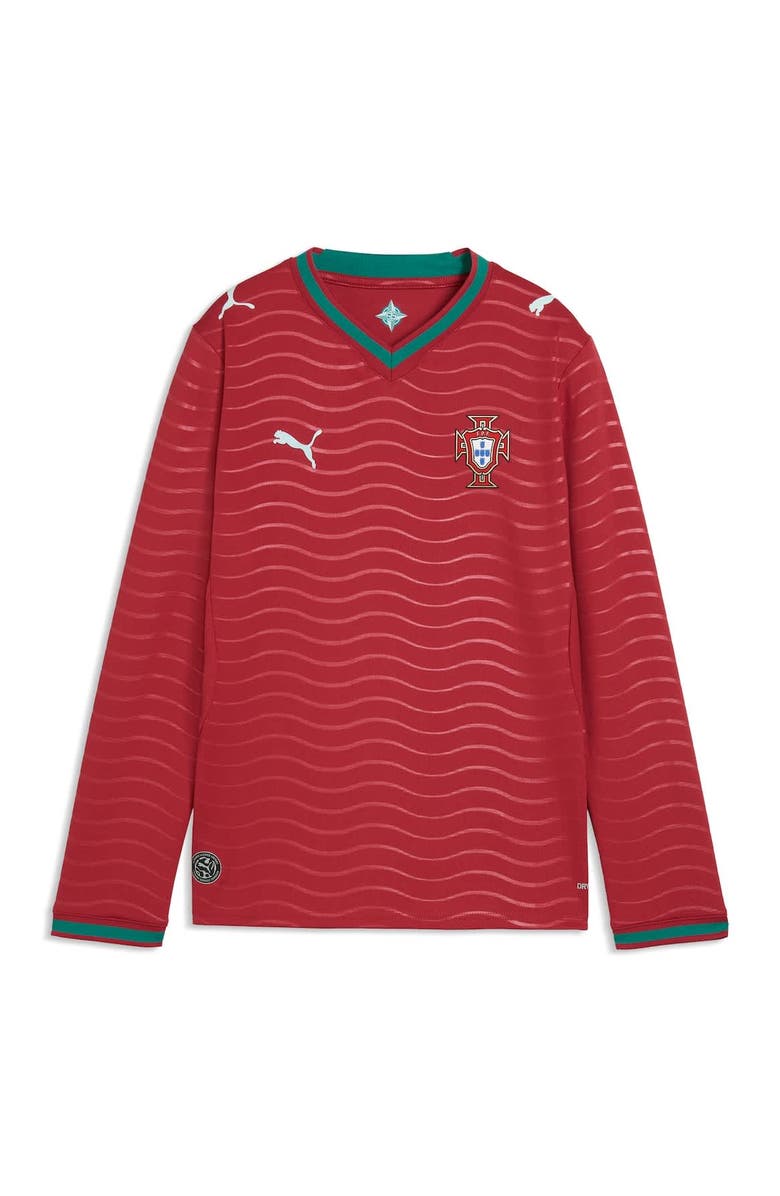 PUMA Youth Puma Red Portugal National Team 2026 Home Replica Long Sleeve Jersey, Alternate, color, Red