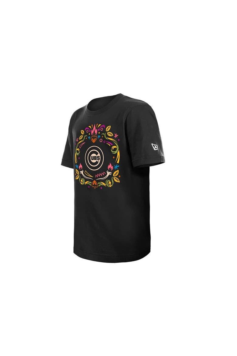 Youth New Era Black Chicago Cubs Día de los Muertos T-Shirt, Alternate, color, Black