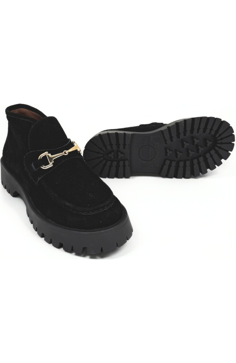 Amie Rafa Dario Suede Horsebit Boots, Alternate, color, Black