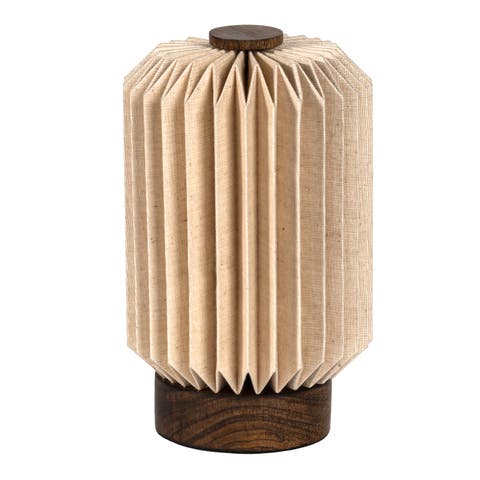 Banks Modern Minimalist Paper Pleated Column Accent LED Table Lamp