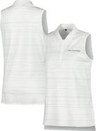 adidas Women's adidas White THE PLAYERS Ultimate365 Stripe Sleeveless Quarter-Zip Polo
