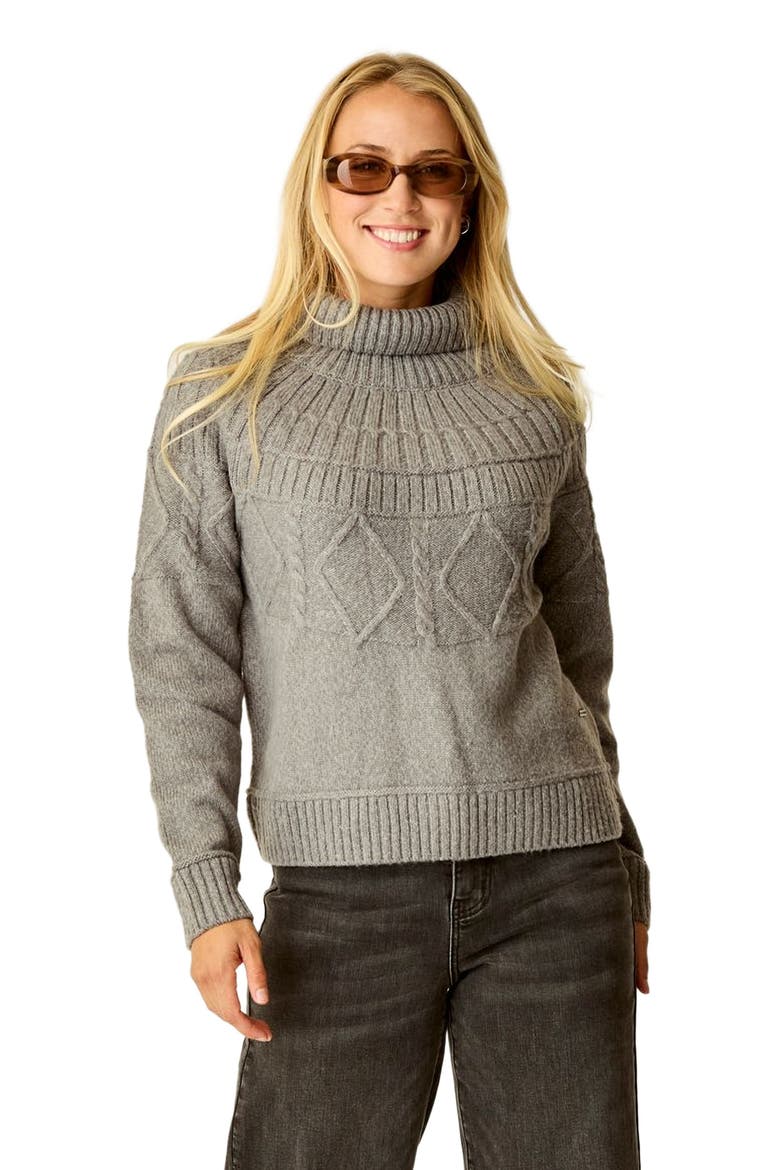 Neve Cable Turtleneck, Alternate, color, Pewter Heather
