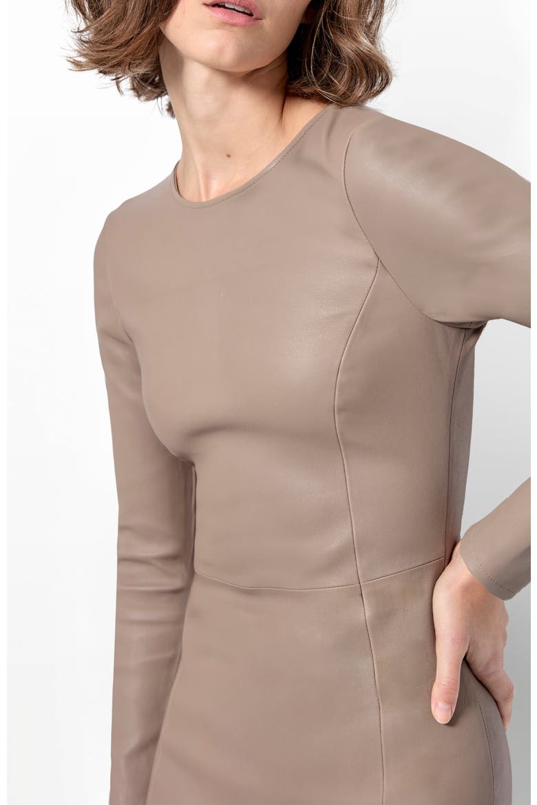Mrs. Smith Stretch Leather Dress, Alternate, color, Truffle