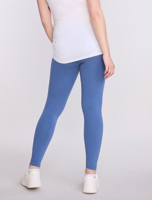 Motherhood Maternity Secret Fit Over The Belly Coated Full Length Legging In Blue