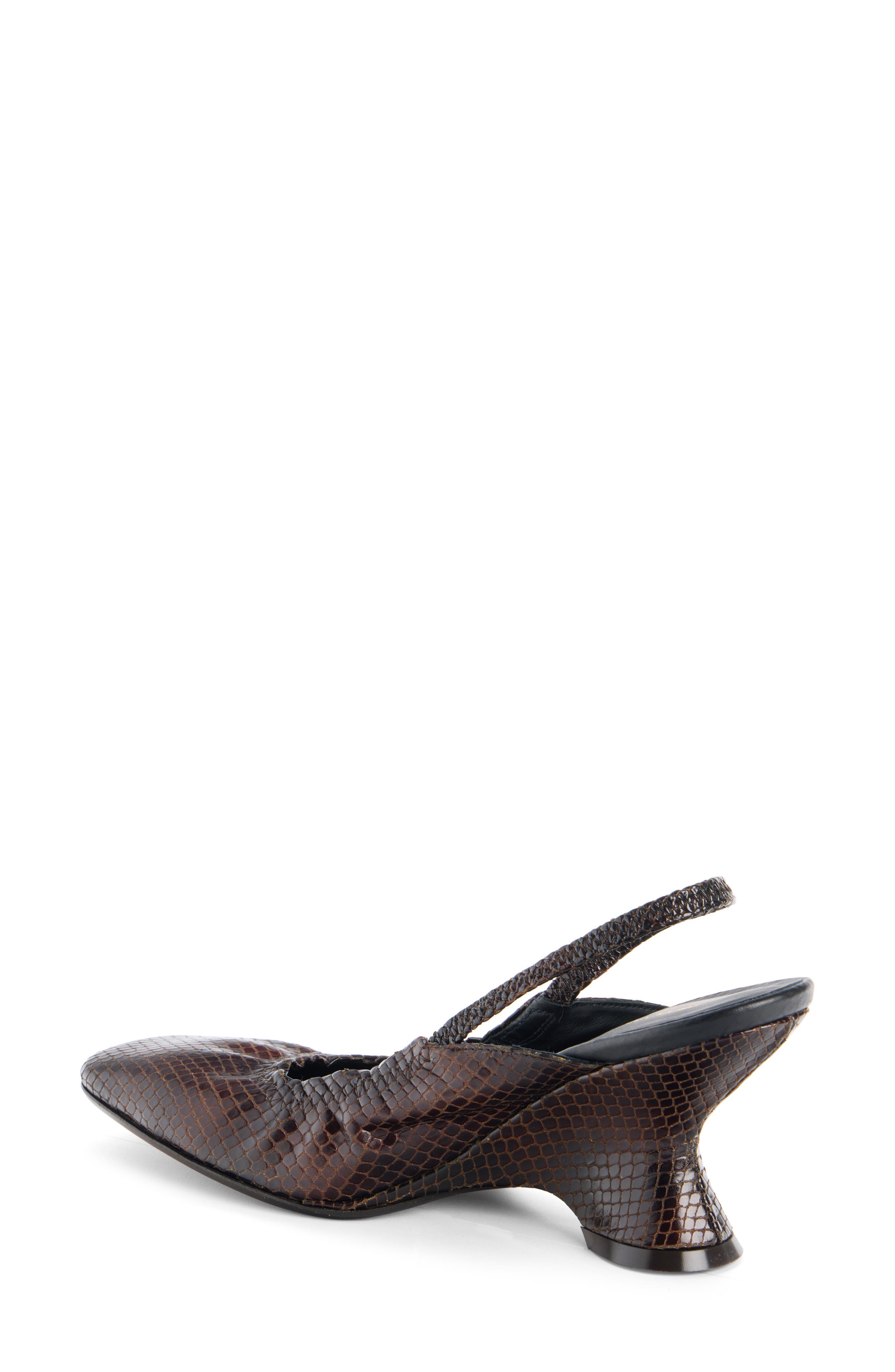 Dries Van Noten Dented Wedge Slingback Pump, Alternate, color, Dark Brown 704