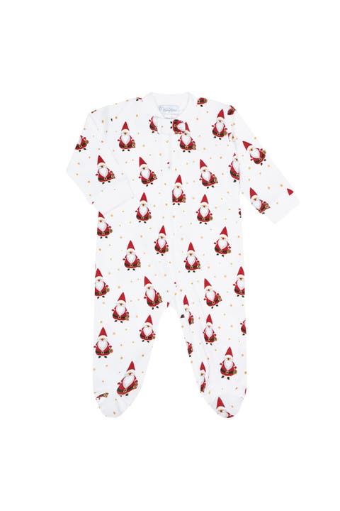 Pima Cotton Santa Print Zipper Footie - Baby