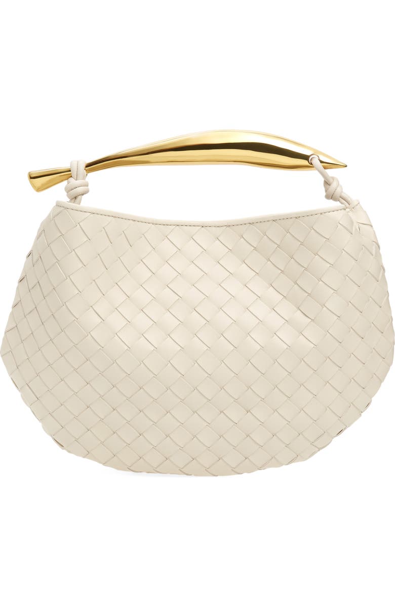 Bottega Veneta Sardine Intrecciato Leather Top Handle Bag, Main, color, 9104 Chalk-M Brass