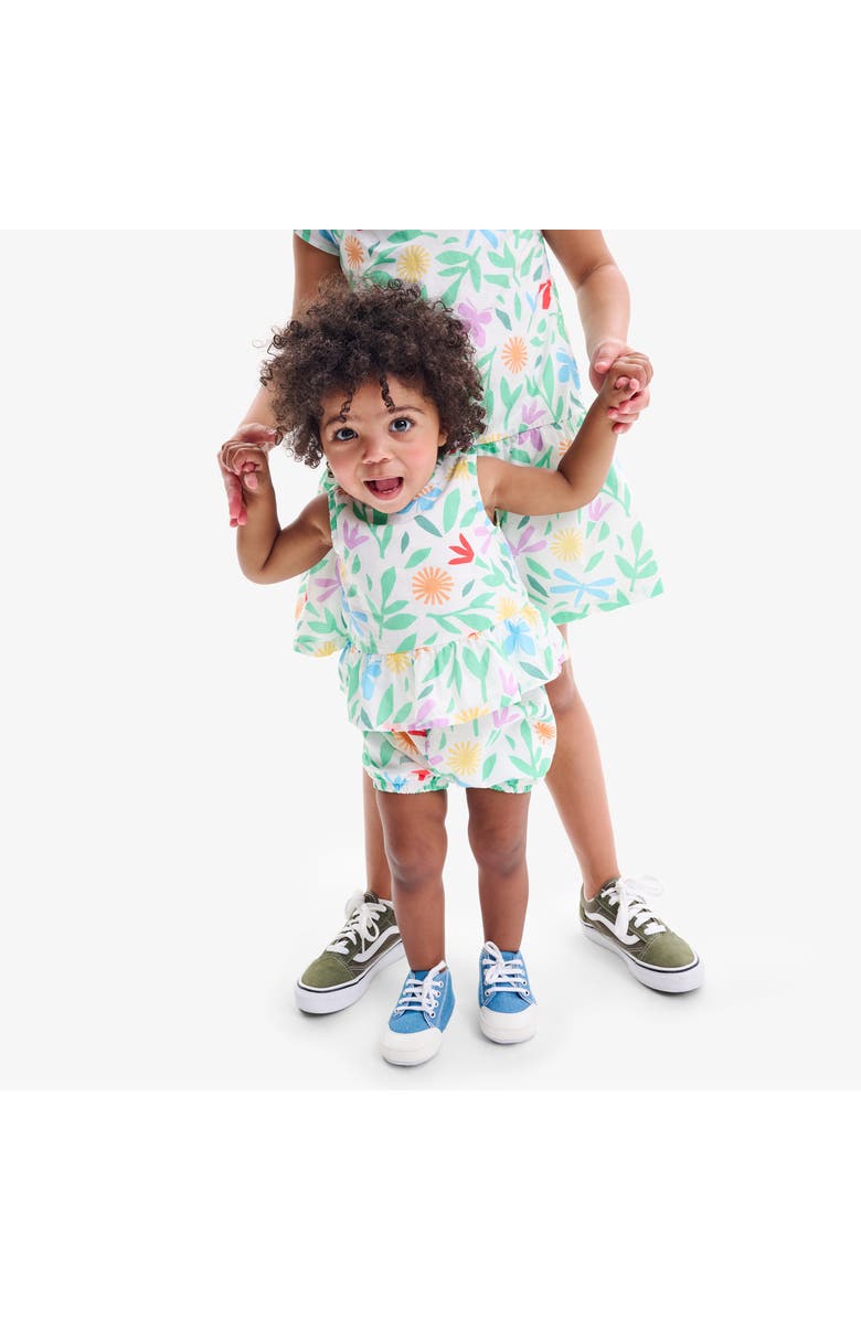 Primary Baby Woven Tank & Bubble Short Set In Bright Backyard, Alternate, color, White Backyard Print