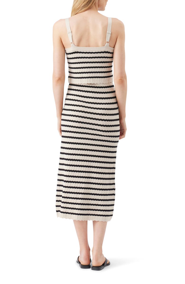 Ripe Maternity Pointelle Stripe Knit Maternity and Nursing Midi Dress, Alternate, color, Natural / Black