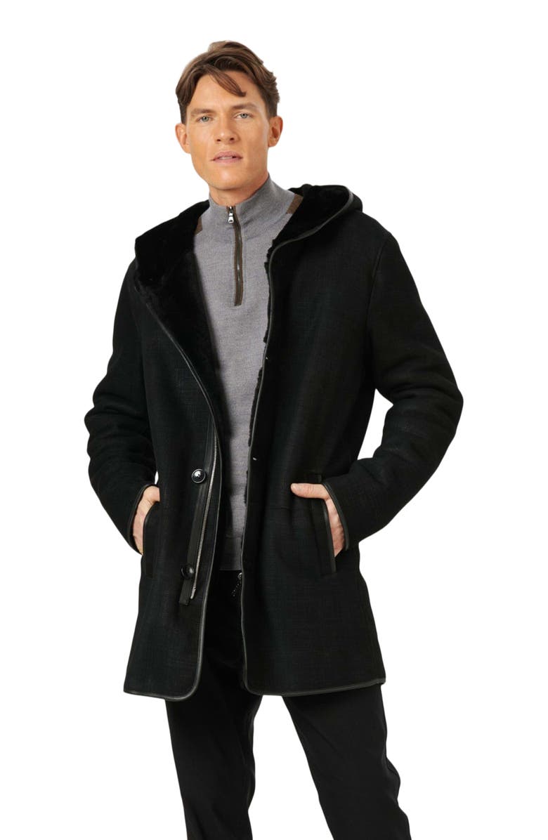 GORSKI Select Genuine Shearling Parka, Alternate, color, Black Pattern