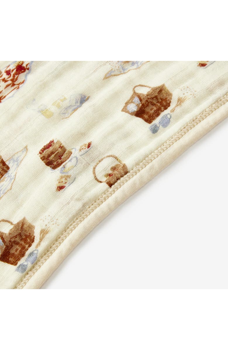 Milkbarn Organic Cotton Hooded Swaddle, Alternate, color, Picnic