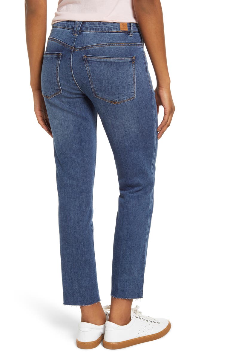 Wit & Wisdom Flexellent High Waist Slim Straight Leg Jeans, Alternate, color, 