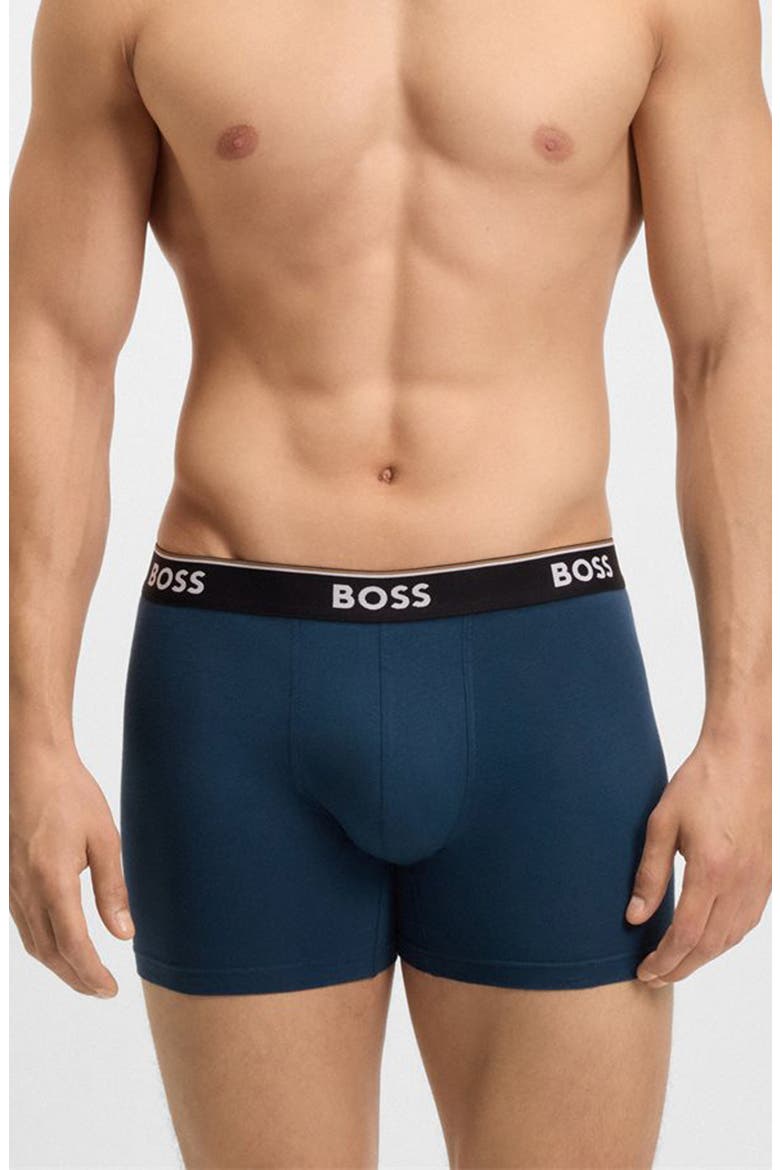 Assorted 3-Pack Power Stretch Cotton Boxer Briefs, Main, color, BLUE MULTI