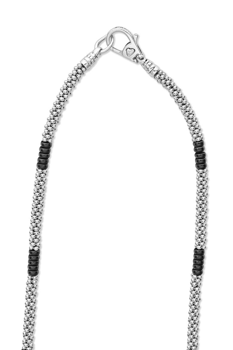 Black Caviar Ceramic Station Necklace, Alternate, color, BLACK