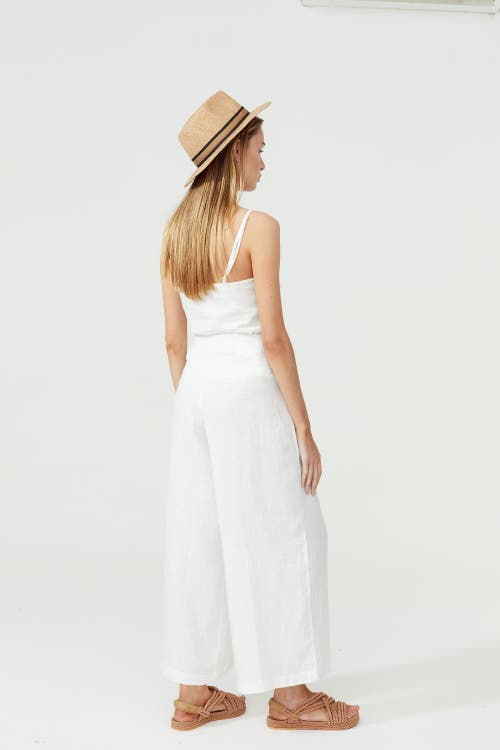 Lanhtropy Culotte Linen Pant In White