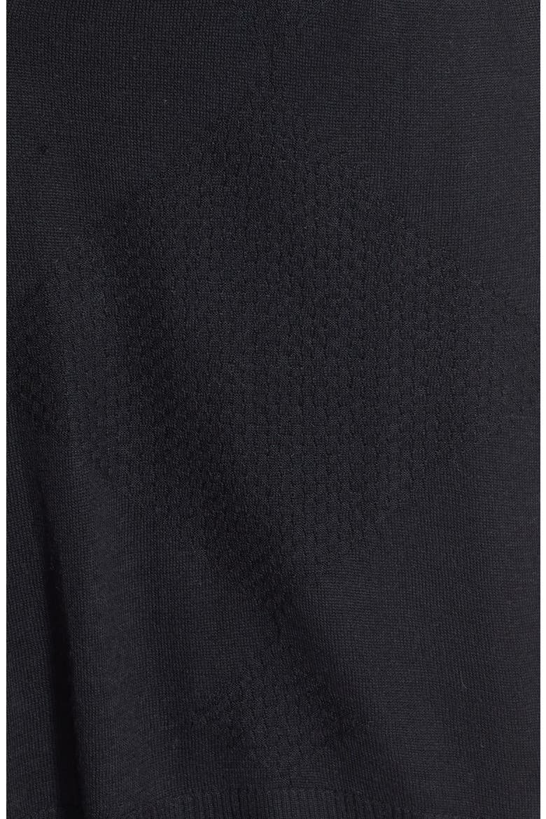 Diamond Stitch Wool Blend Wrap, Alternate, color, BLACK