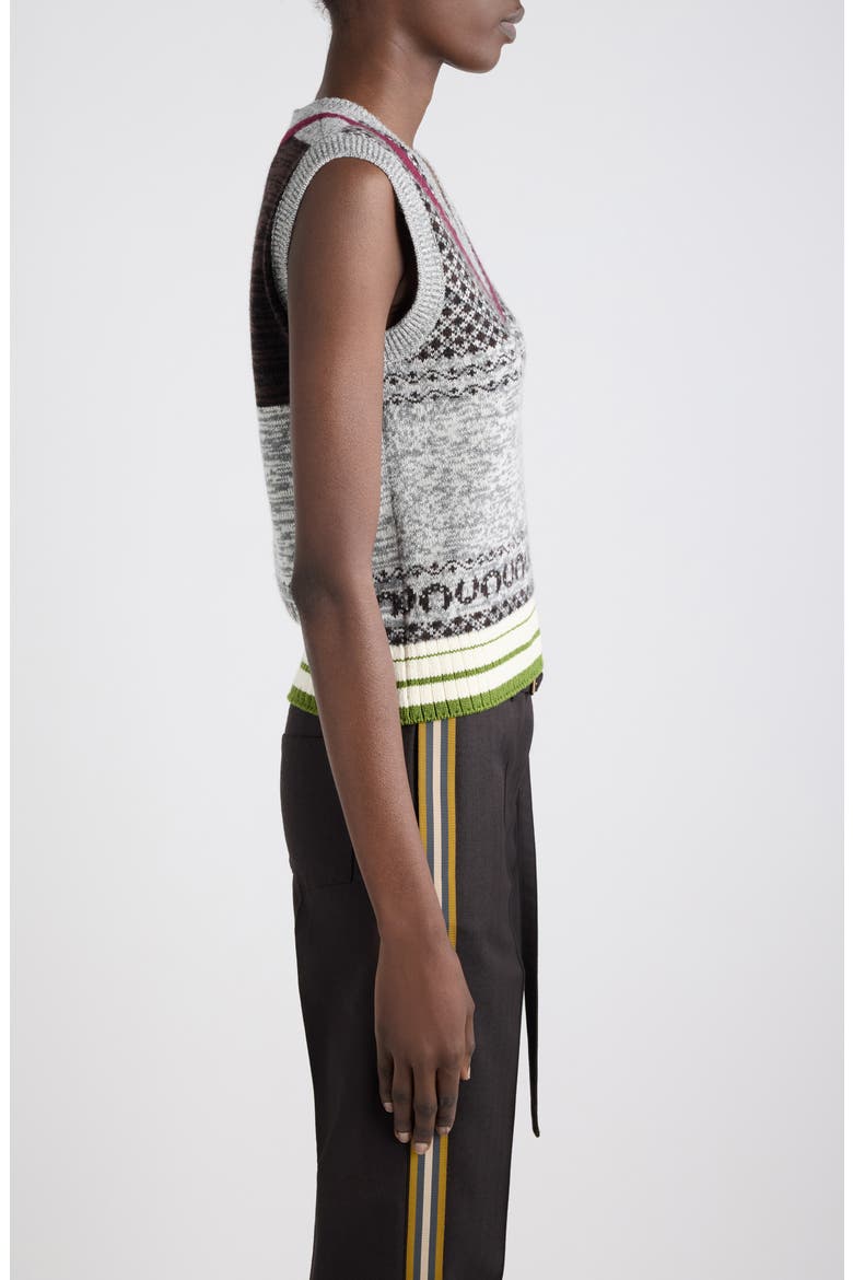 Toque Sleeveless V-Neck Cashmere & Wool Sweater, Alternate, color, ECRU