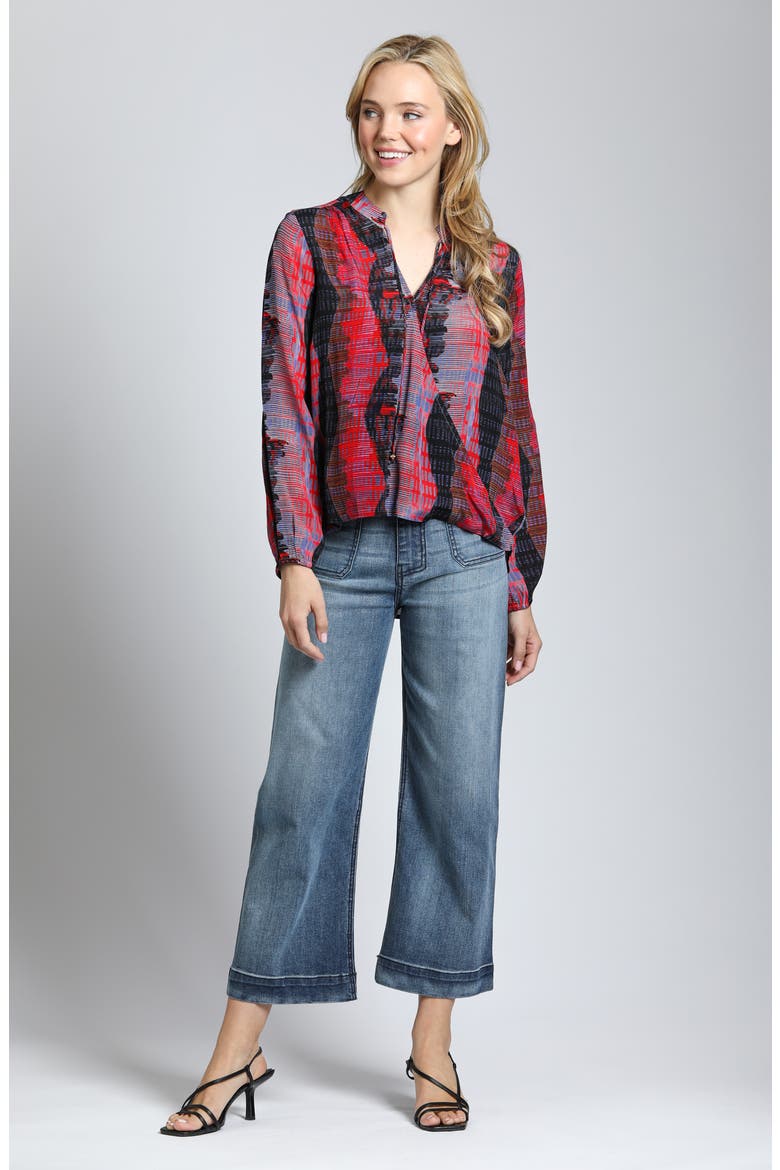 Printed Top, Alternate, color, RED MULTI