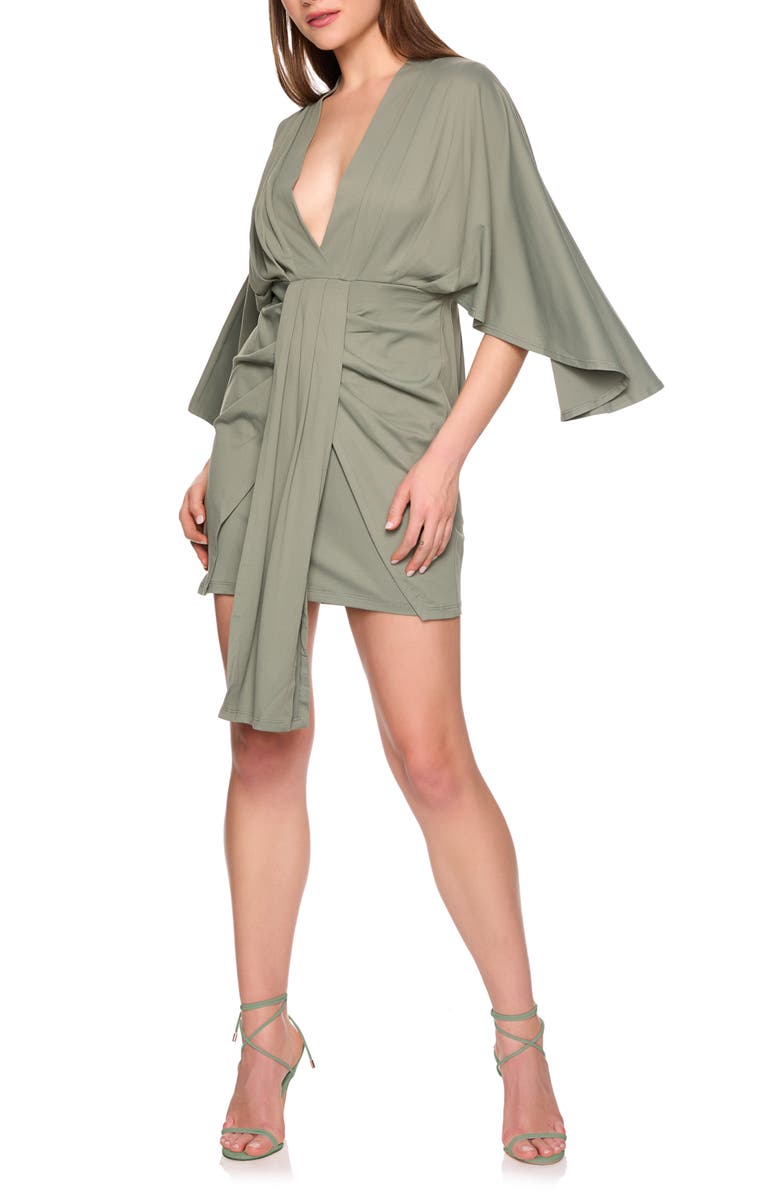 Susana Monaco Pleated Dolman Minidress, Alternate, color, Slate