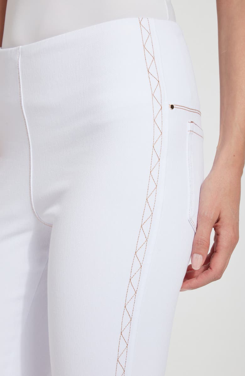 Lysse Zigzag Tulip Hem Crop Skinny Jeans, Alternate, color, White