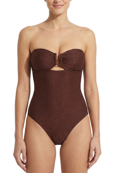 Juliette U-Bar Bandeau One-Piece Swimsuit